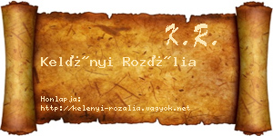 Kelényi Rozália névjegykártya