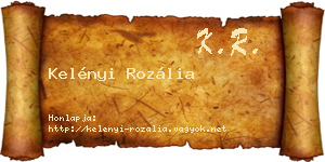 Kelényi Rozália névjegykártya