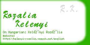 rozalia kelenyi business card